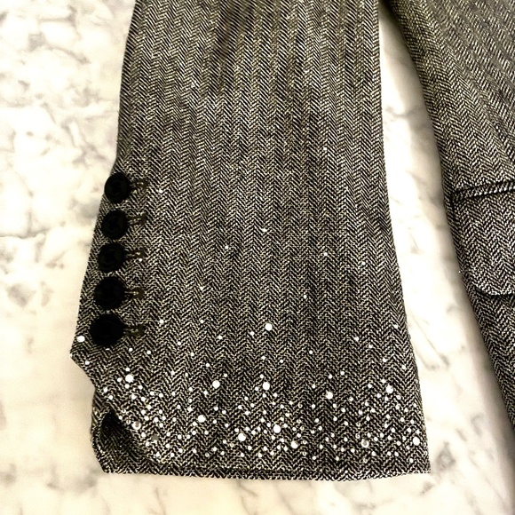 Vow Herringbone Blazer In Silver - Picture 2 of 7